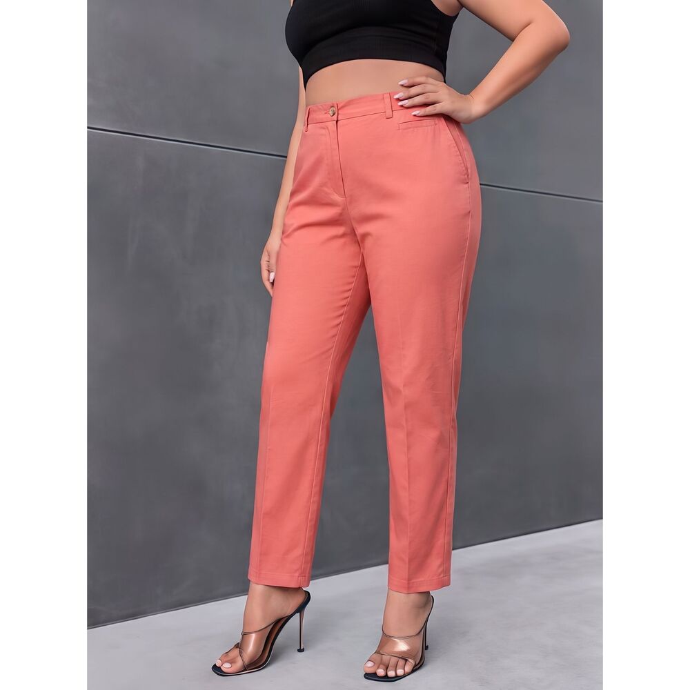 Talbots Vintage Y2K Womens Size 10 Coral Straight Leg Trousers Cotton Guatemala